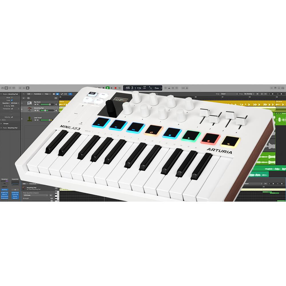 Arturia MiniLab 3 25-Key MIDI Controller Keyboard White Renewed