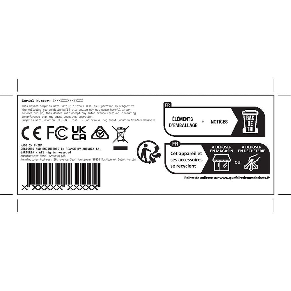 Arturia KeyLab Essential Mk3 61-Key USB MIDI Controller Keyboard, White - Refurbished