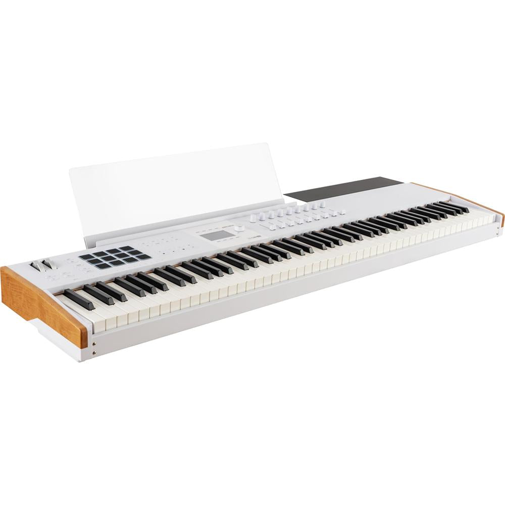 Arturia KeyLab 88 mk3 88-Key Weighted Hammer MIDI Controller Keyboard, White-Refurbished