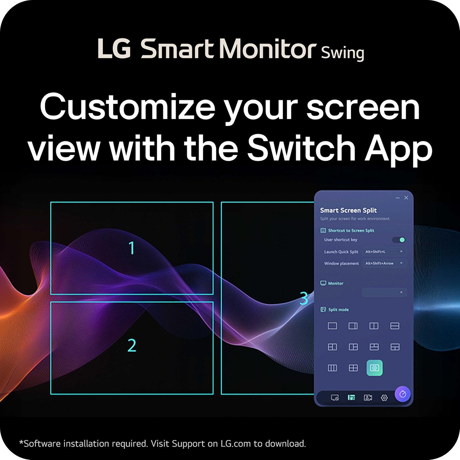 LG 32 Inch 4K UHD IPS Touchscreen Smart Monitor Swing with Rolling Stand