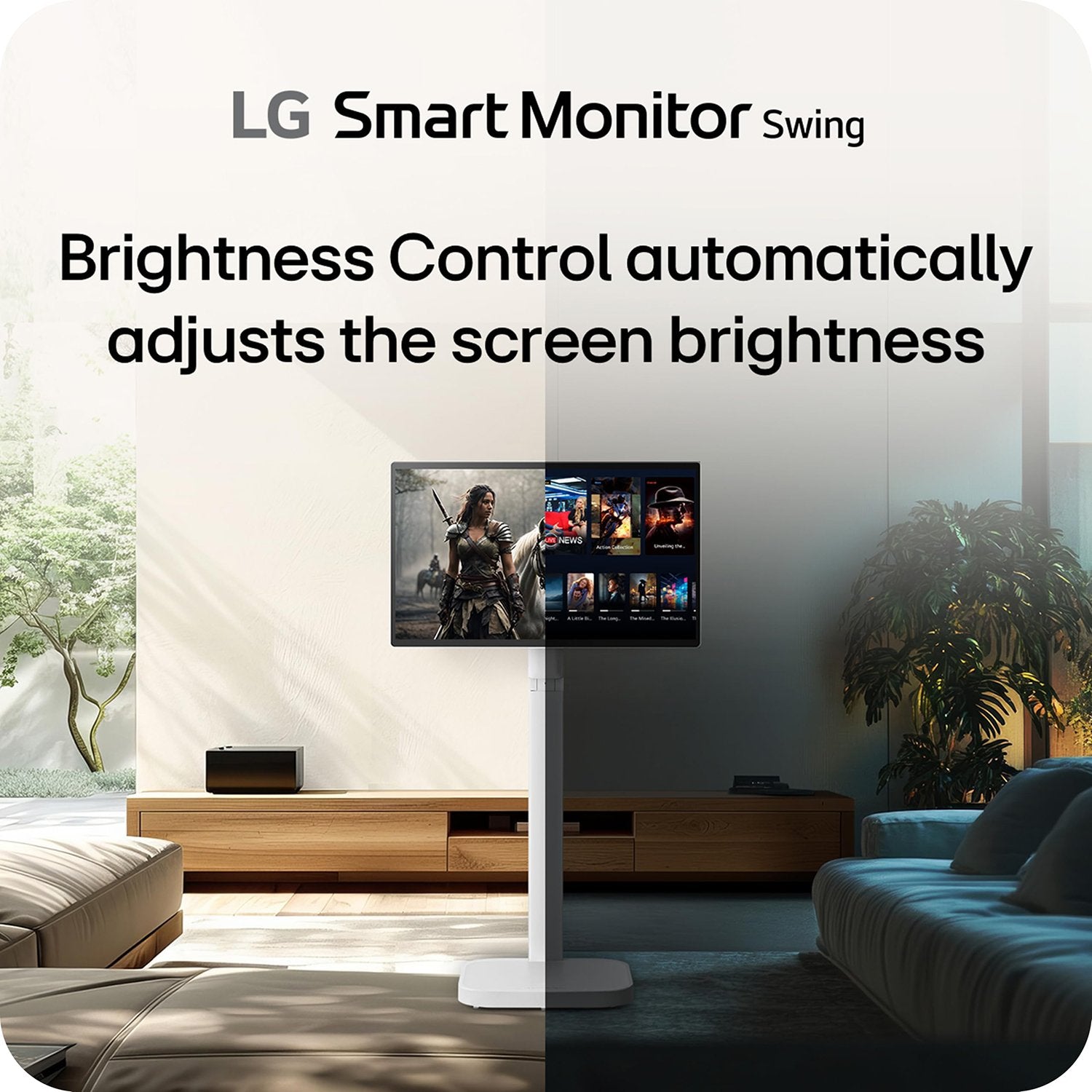 LG 32 Inch 4K UHD IPS Touchscreen Smart Monitor Swing with Rolling Stand