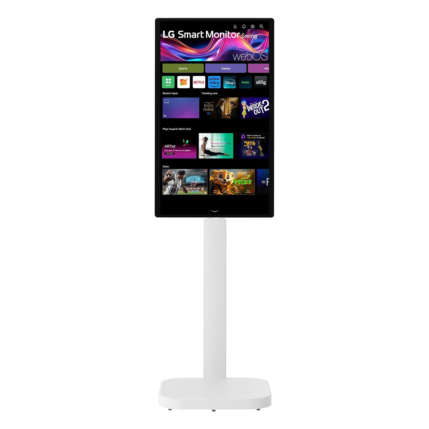 LG 32 Inch 4K UHD IPS Touchscreen Smart Monitor Swing with Rolling Stand