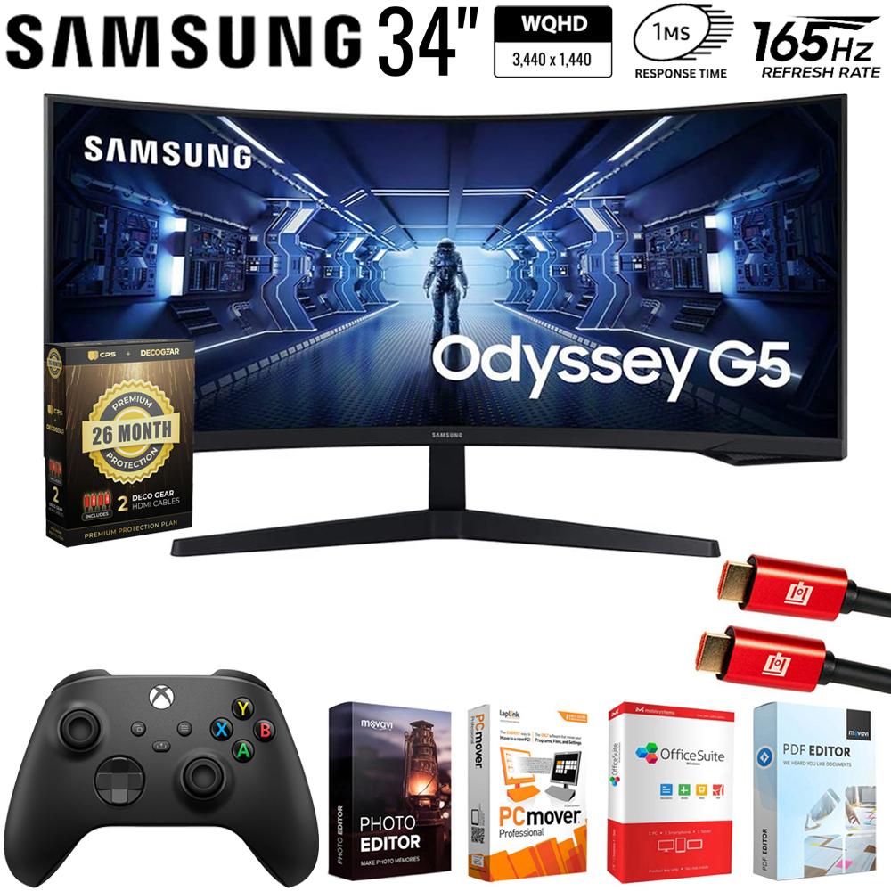 Samsung 34" Odyssey G55T WQHD Curved Gaming Monitor +Controller +26 Months Protection