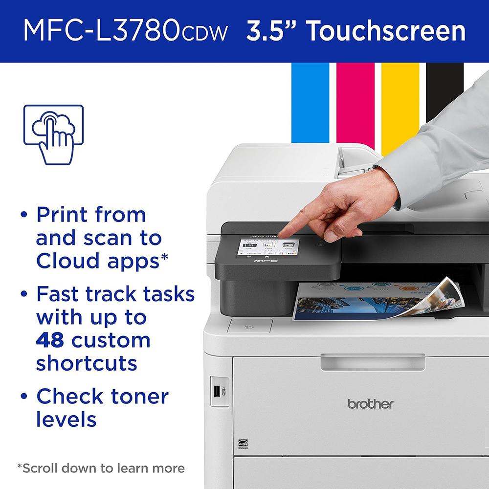 Brother MFCL3780CDW Digital Color All-in-One Laser Printer + 26 Months Protection Bundle