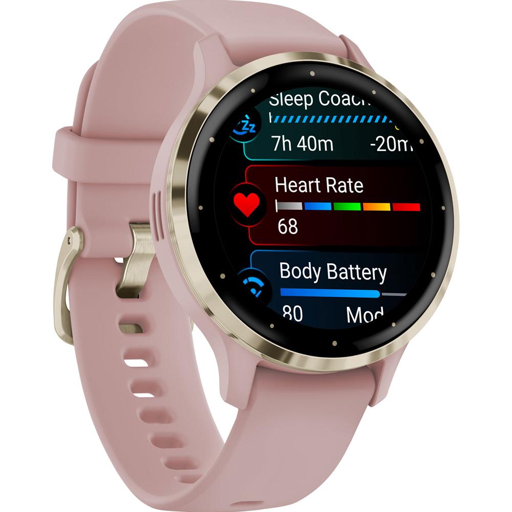 Garmin Venu 3S Fitness GPS Smartwatch Gold Bezel w/ Rose Case (41mm) - Refurbished