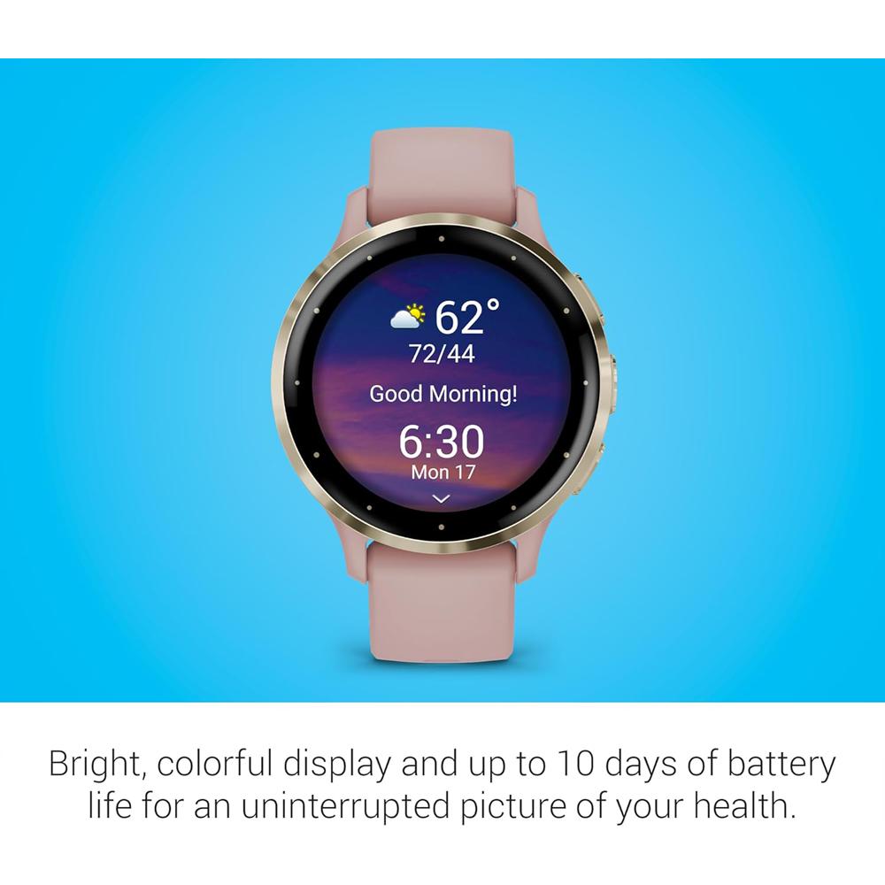 Garmin Venu 3S Fitness GPS Smartwatch Gold Bezel w/ Rose Case (41mm) - Refurbished