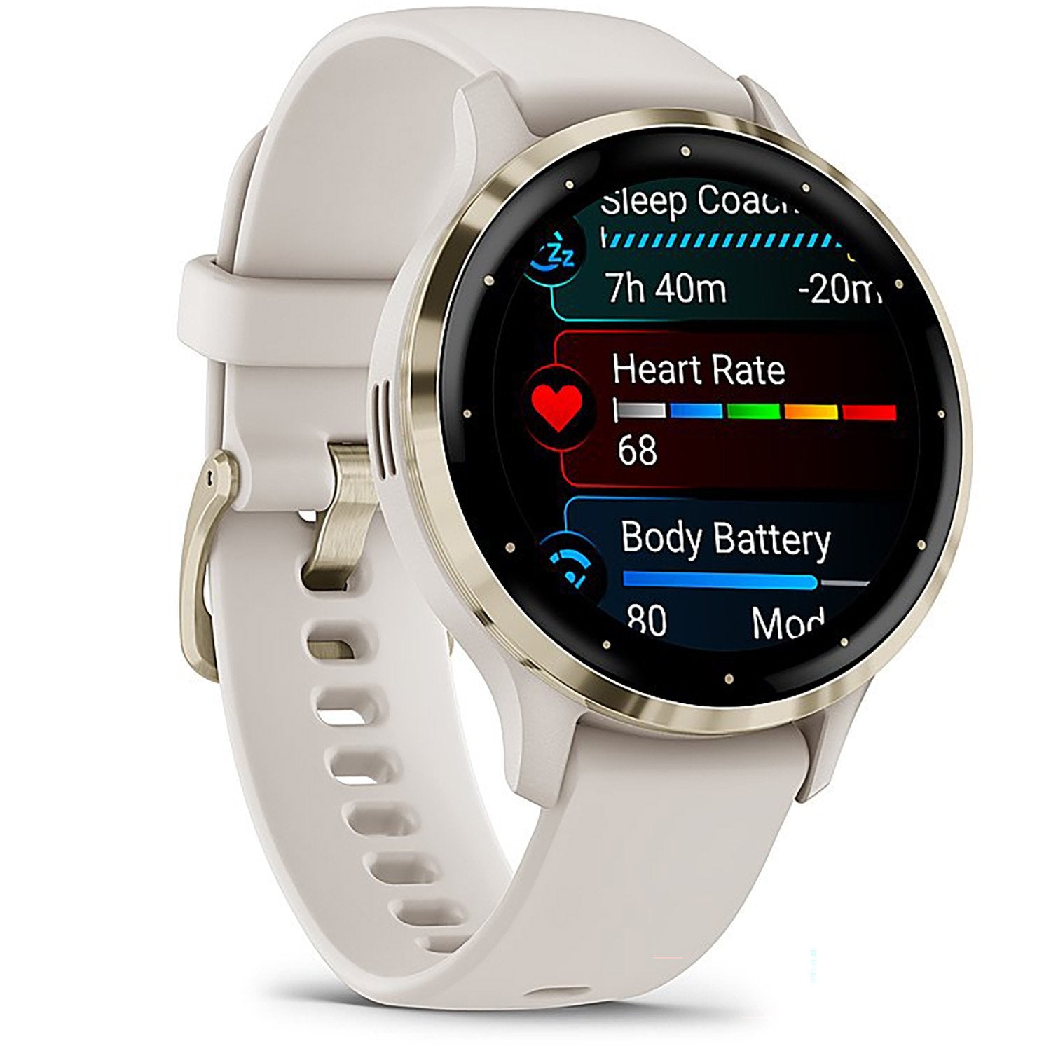 Garmin Venu 3S Fitness GPS Smartwatch Gold Bezel w/ Ivory Case (41mm) - Refurbished