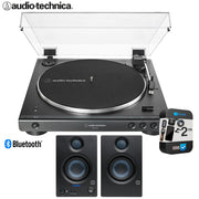 Audio-Technica AT-LP60XBT-BK Bluetooth Turntable + Eris 3.5BT Monitors + 2 YR Warranty Bundle