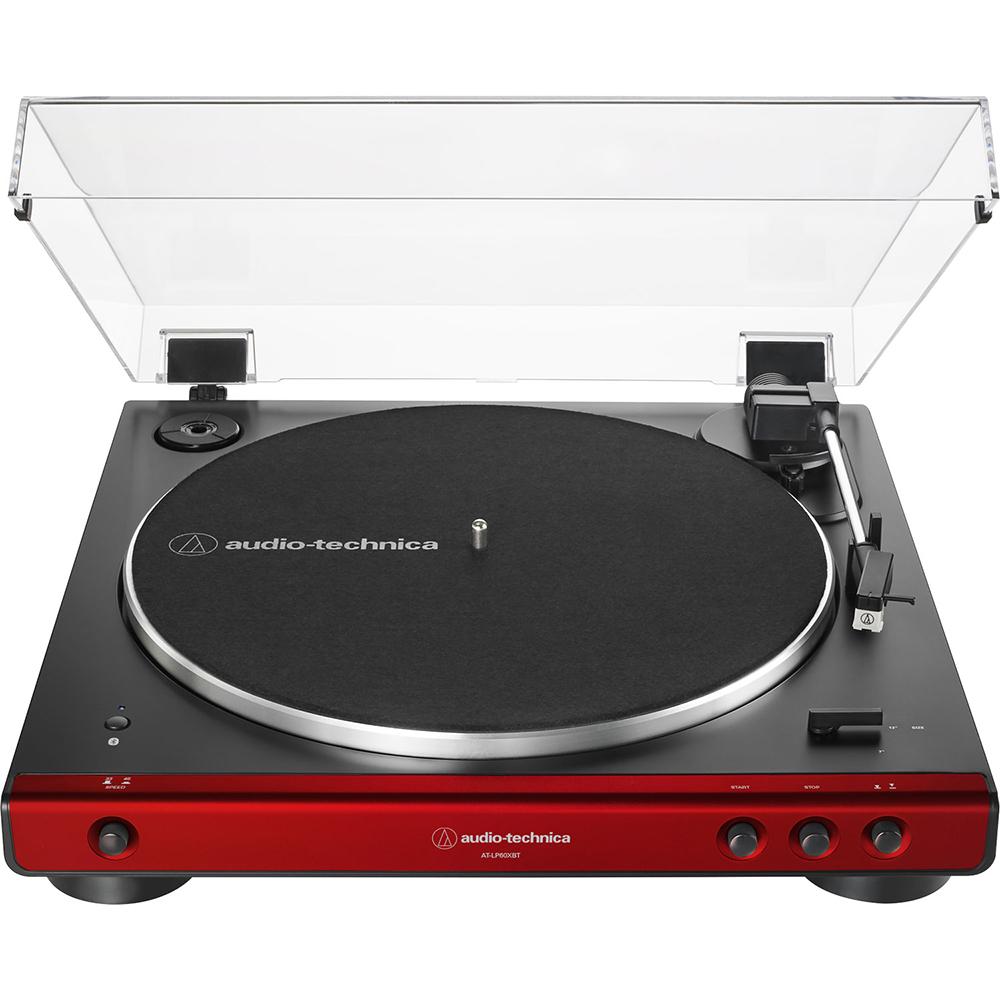 Audio-Technica AT-LP60XBT-RD Bluetooth Turntable + Eris 3.5BT Monitors + 2 YR Warranty Bundle