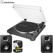 Audio-Technica Fully Automatic Belt-Drive Stereo Turntable Black+Speakers Bundle
