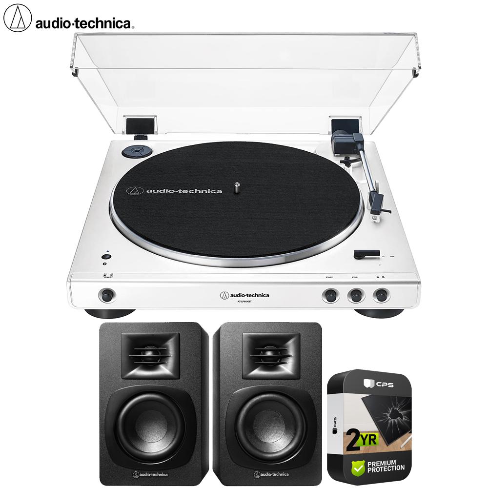Audio-Technica Fully Automatic Wireless Belt-Drive Turntable + Speakers Bundle
