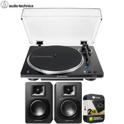 Audio-Technica Automatic Wireless Belt-Drive Turntable Silver + Speakers Bundle