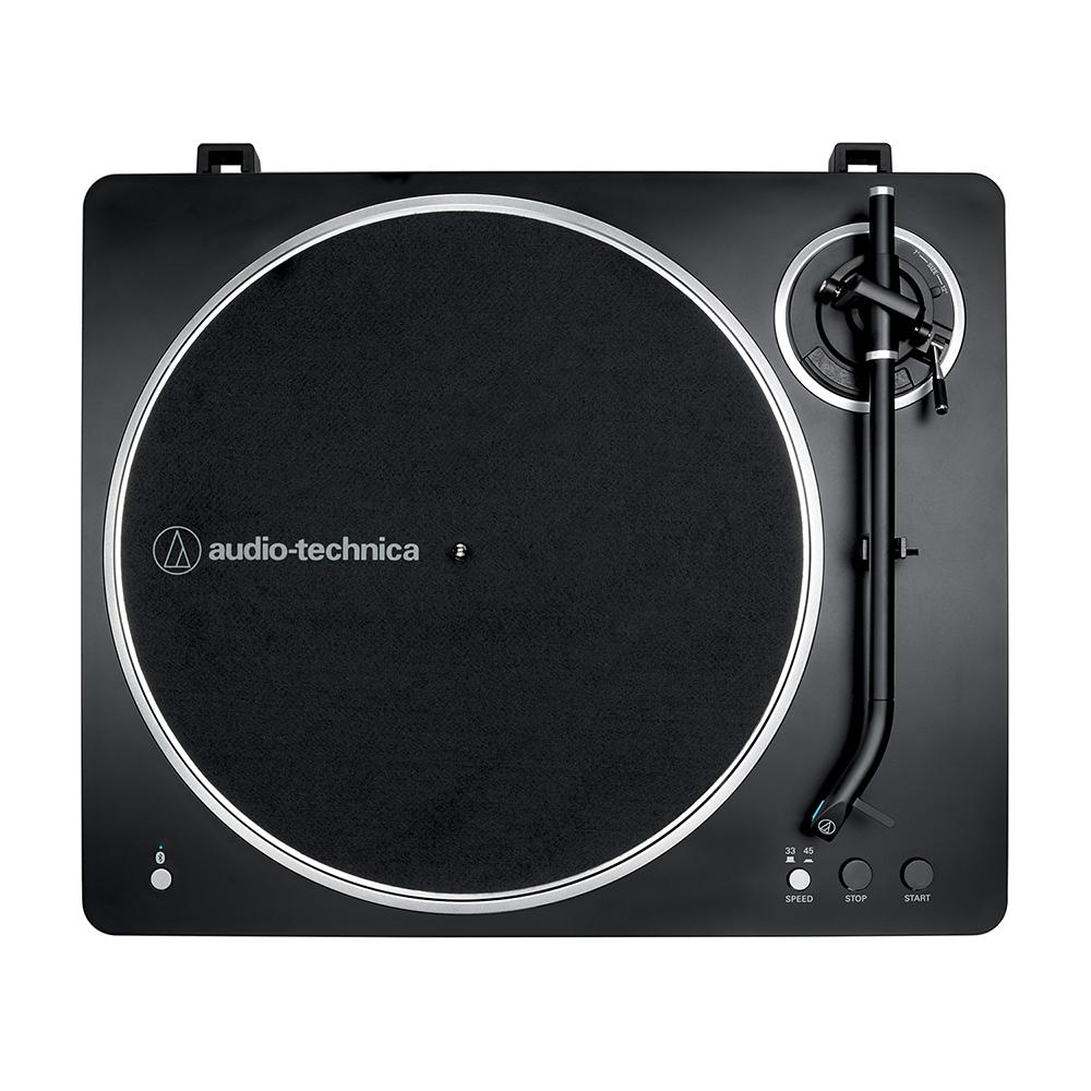 Audio-Technica Automatic Wireless Belt-Drive Turntable Silver + Speakers Bundle