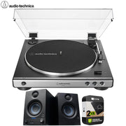 Audio-Technica Fully Automatic Belt-Drive Turntable Gunmetal with Speaker Bundle