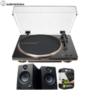 Audio-Technica Fully Automatic Belt-Drive Turntable Bronze with Speaker Bundle