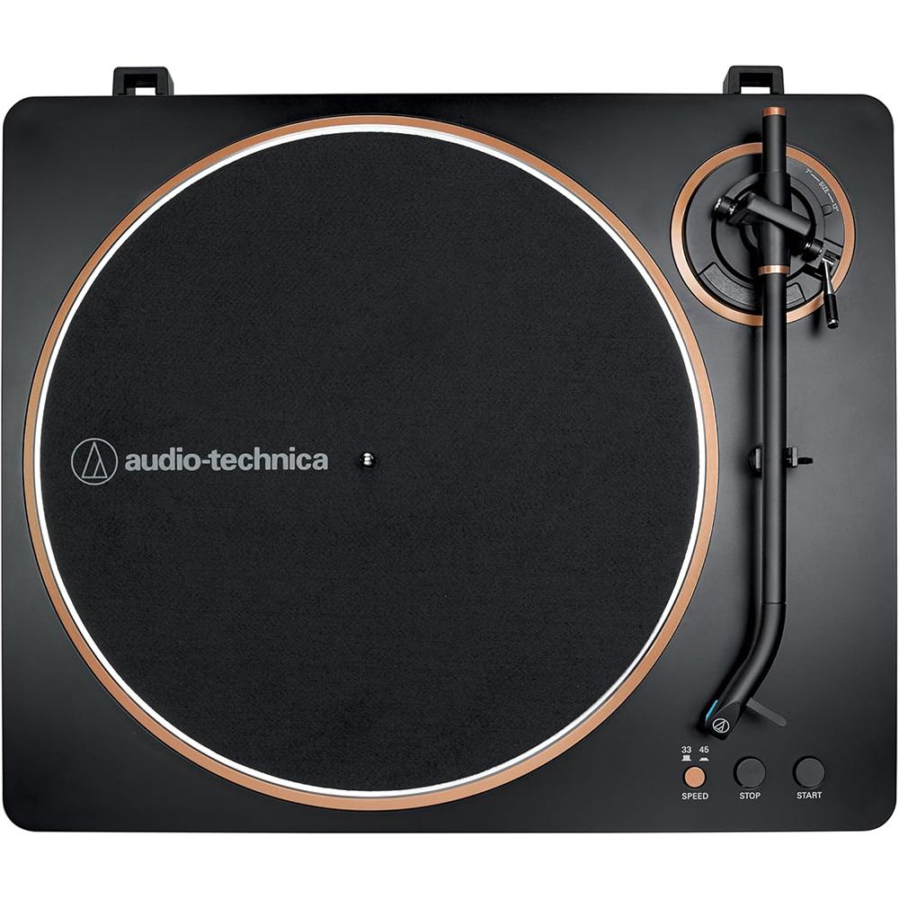 Audio-Technica Fully Automatic Belt-Drive Turntable Bronze with Speaker Bundle