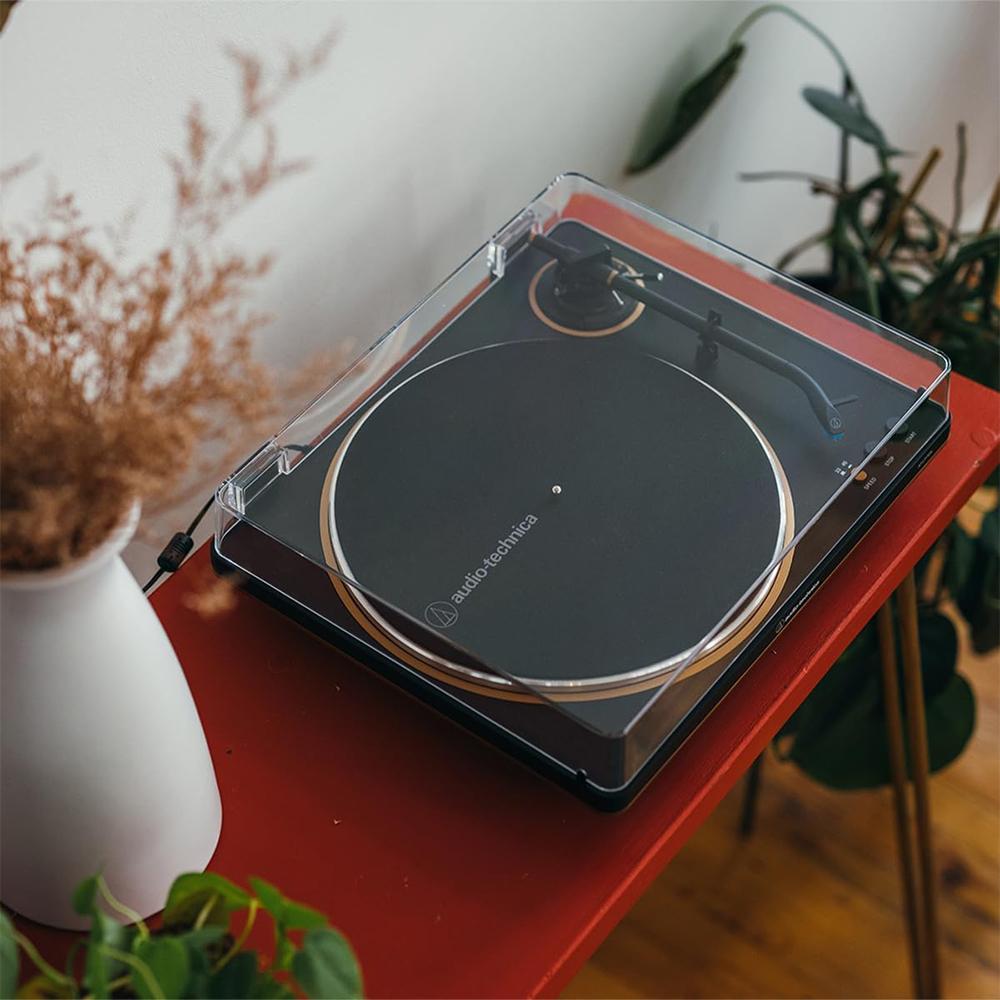 Audio-Technica Fully Automatic Belt-Drive Turntable Bronze with Speaker Bundle
