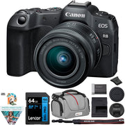 Canon EOS R8 Mirrorless Camera + RF 24-50mm F4.5-6.3 IS STM Lens + Accessories Bundle